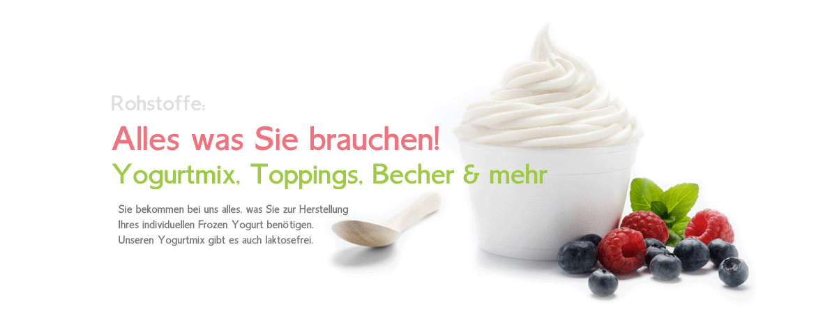 Frozen Yogurt Rohstoffe - Alles was Sie brauchen!